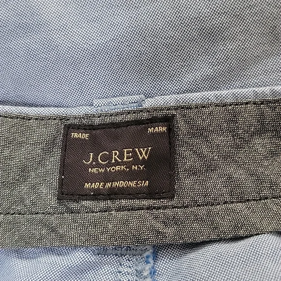 J. Crew Flat Front Cotton Shorts 33x10.5" Blue - Picture 3 of 7